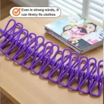 Portable Clothesline with 12 Clips Stainless Steel Hooks - Image 6