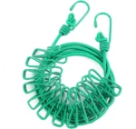 Portable Clothesline with 12 Clips Stainless Steel Hooks - Image 10